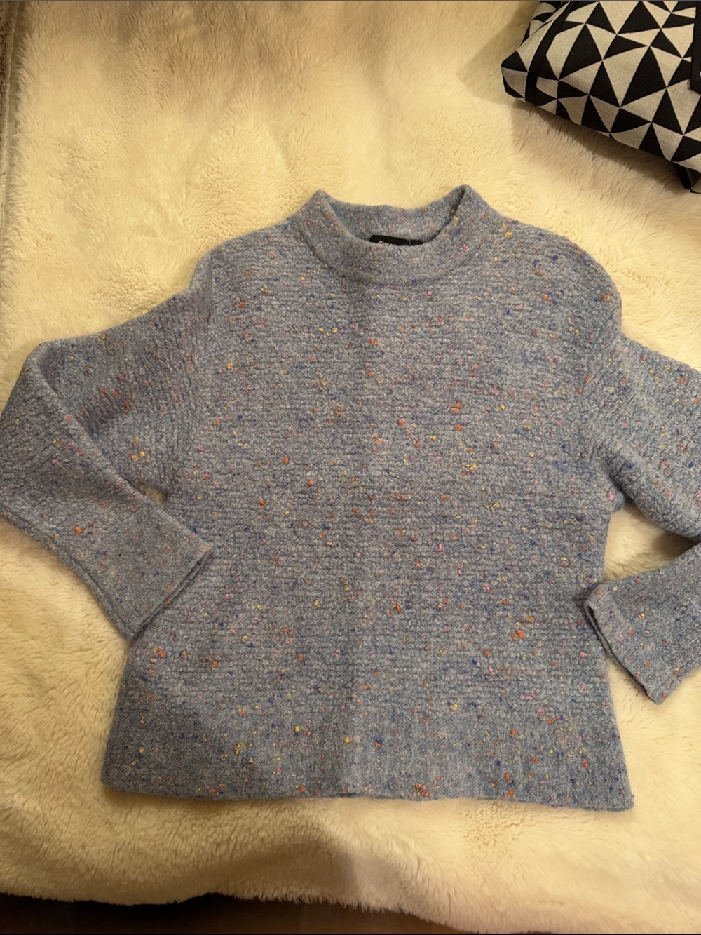 Theory Light Blue Speckled Crewneck Sweater